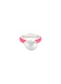 FRY POWERS - Baroque Pearl Enamelled Sterling Silver Ring — Bright Pink