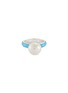 Main View - Click To Enlarge - FRY POWERS - Baroque Pearl Enamelled Sterling Silver Ring — Light Blue