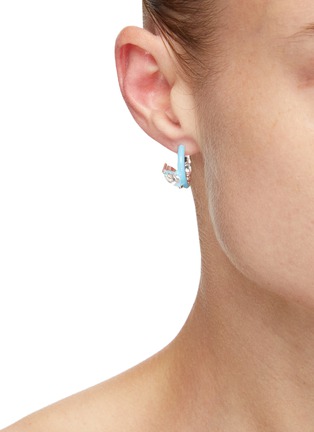 Figure View - Click To Enlarge - FRY POWERS - Unicorn Rainbow' Topaz Enamelled Sterling Silver Earrings