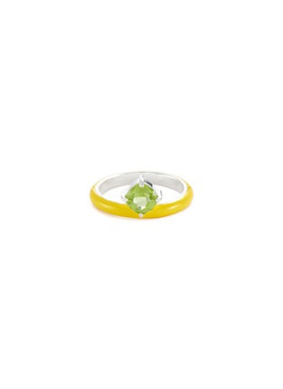 Main View - Click To Enlarge - FRY POWERS - Unicorn Rainbow' Peridot Enamelled Sterling Silver Ring — Sunshine