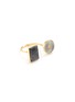 BOX AND CROSS - BLACK AND WHITE JADE 18K GOLD OPEN RING