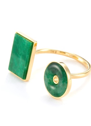 Detail View - Click To Enlarge - BOX AND CROSS - JADE 18K GOLD OPEN RING