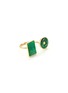 BOX AND CROSS - JADE 18K GOLD OPEN RING