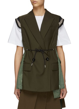 Main View - Click To Enlarge - SACAI - Puffer Side Detail Double Breasted Vest