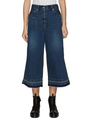 Main View - Click To Enlarge - SACAI - High Rise Flare Cropped Denim Pants