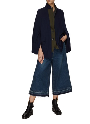 Figure View - Click To Enlarge - SACAI - High Rise Flare Cropped Denim Pants