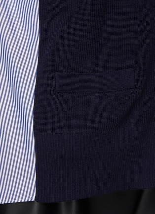  - SACAI - Stripe Shirt Panel Cotton Knit Cardigan