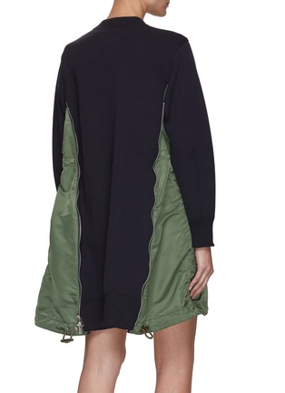 Back View - Click To Enlarge - SACAI - ‘Sponge Sweat X MA-1’ Sweatshirt dress