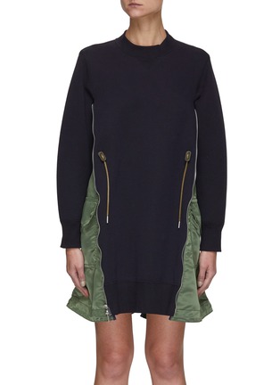 Main View - Click To Enlarge - SACAI - ‘Sponge Sweat X MA-1’ Sweatshirt dress