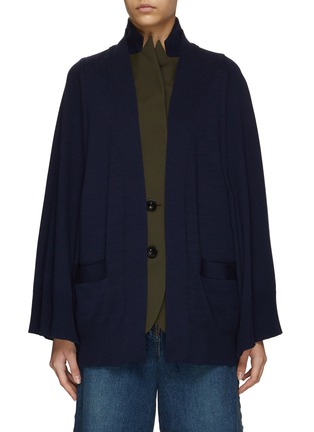 Main View - Click To Enlarge - SACAI - Hybrid Suiting Colour Blocking Cardigan