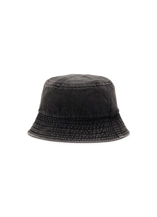 Figure View - Click To Enlarge - ALEXANDER WANG - Rhinestone Embellished Logo Denim Bucket Hat