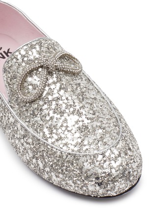 Detail View - Click To Enlarge - WINK - Pudding Glam Kids Glittered Loafers