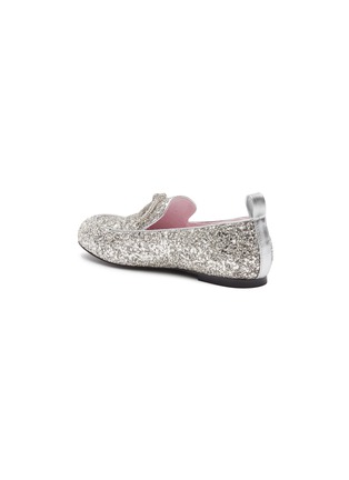 Detail View - Click To Enlarge - WINK - Pudding Glam' Crystal Bow Glitter-coated Kids Loafers