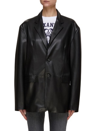 Main View - Click To Enlarge - THE FRANKIE SHOP - ‘Olympia' Single-breast Vegan Leather Blazer