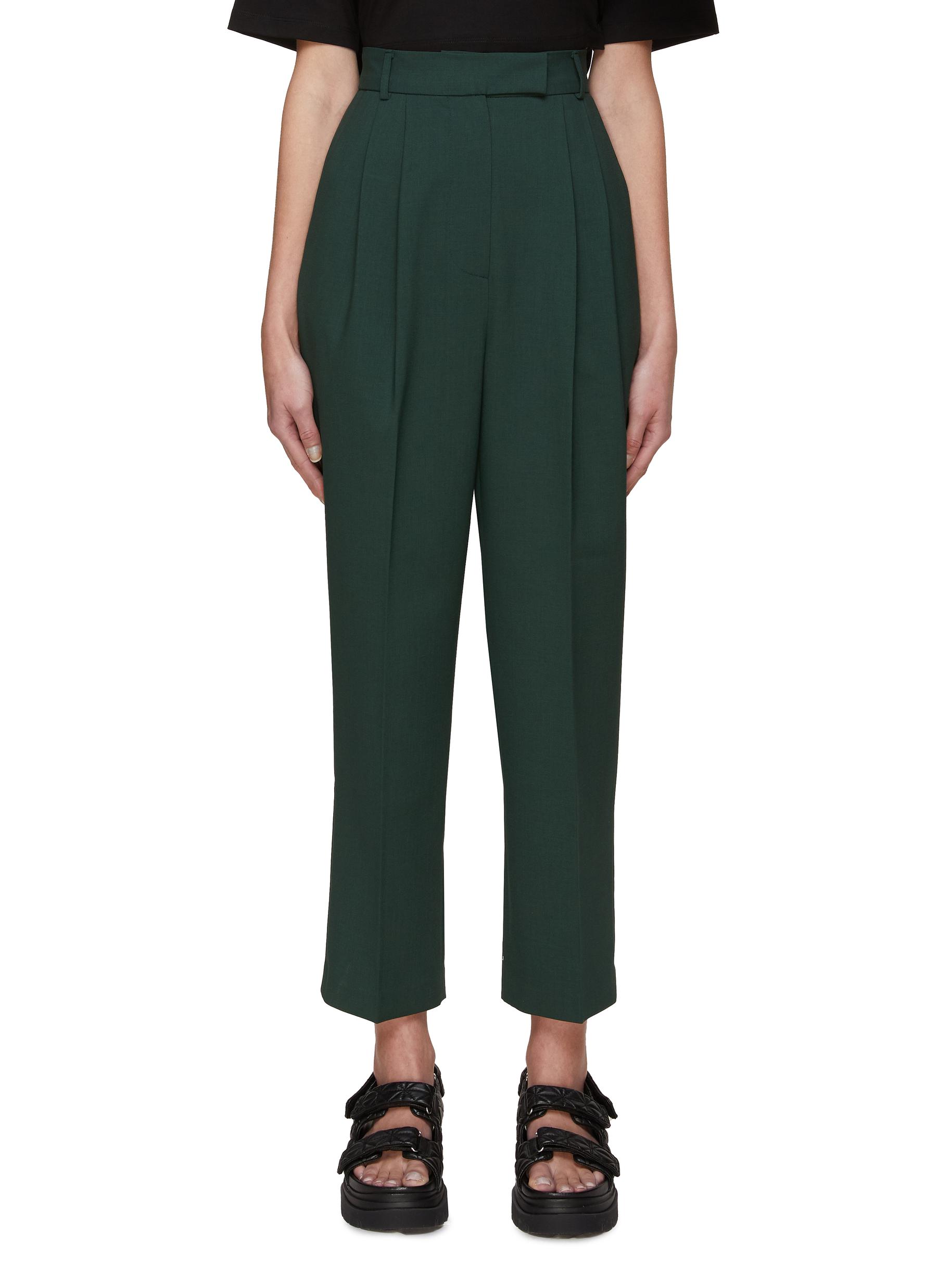 The Frankie Shop 'bea' Pleated Suiting Pants In Green | ModeSens