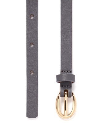 Detail View - Click To Enlarge - MAISON BOINET - Skinny leather reversible bow belt