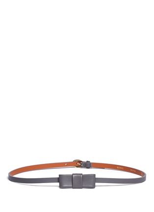 Main View - Click To Enlarge - MAISON BOINET - Skinny leather reversible bow belt