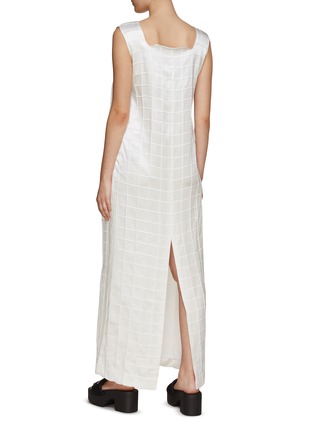 Back View - Click To Enlarge - BEVZA - SLEEVELESS SQUARE PATCHWORK MAXI DRESS