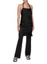 Figure View - Click To Enlarge - BEVZA - CHAIN STRAP CREPE MAXI DRESS