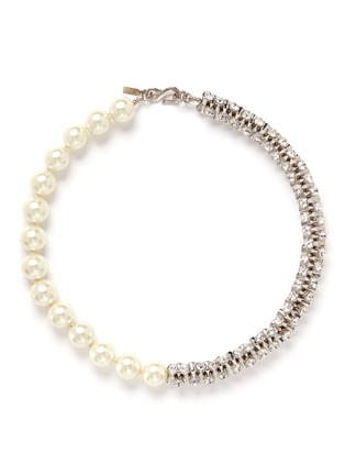 Main View - Click To Enlarge - KENNETH JAY LANE - Hourglass crystal pearl necklace