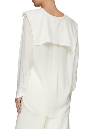 Back View - Click To Enlarge - BEVZA - LONG SLEEVE SAILOR COLLAR SILK BLOUSE
