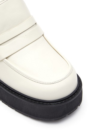 Detail View - Click To Enlarge - PEDDER RED - ‘Raven' Block Heel Platform Leather Loafers
