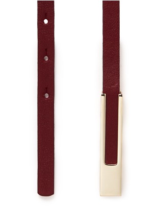 Detail View - Click To Enlarge - MAISON BOINET - Skinny leather stud buckle belt
