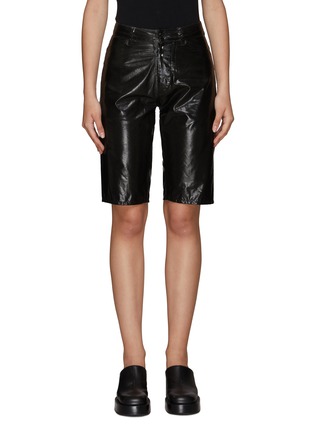 Main View - Click To Enlarge - MM6 MAISON MARGIELA - FAUX LEATHER BERMUDA SHORTS