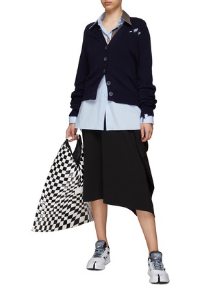 Figure View - Click To Enlarge - MM6 MAISON MARGIELA - Asymmetric side drape skirt