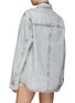 Back View - Click To Enlarge - ALEXANDER WANG - Crystal pinstripe pebble bleach denim shirt