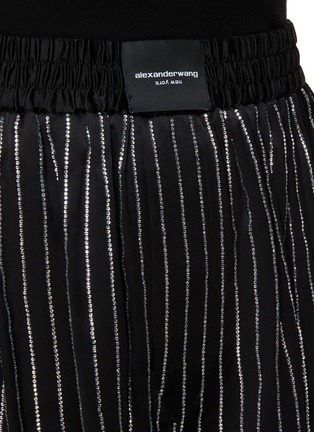  - ALEXANDER WANG - Elastic waist crystal striped silk shorts