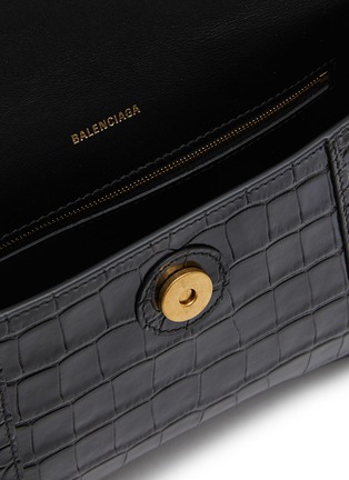 Detail View - Click To Enlarge - BALENCIAGA - ‘Downtown XS' croc-embossed leather shoulder bag