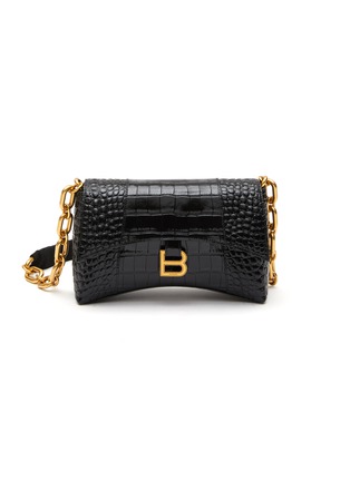 Main View - Click To Enlarge - BALENCIAGA - ‘Downtown XS' croc-embossed leather shoulder bag