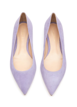 Detail View - Click To Enlarge - GIANVITO ROSSI - Gianvito' Point Toe Suede Skimmer Flats