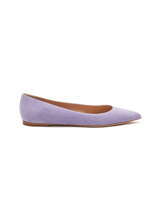 Main View - Click To Enlarge - GIANVITO ROSSI - Gianvito' Point Toe Suede Skimmer Flats