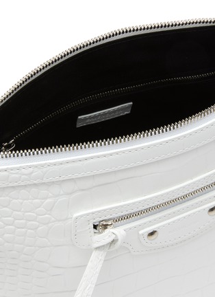 Detail View - Click To Enlarge - BALENCIAGA - ‘NEO CLASSIC XS' CROC-EMBOSSED HOBO BAG