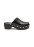 Main View - Click To Enlarge - AEYDE - Bibi' Studded Welt Chunky Heel Leather Clogs