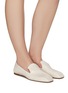 Figure View - Click To Enlarge - AEYDE - ‘Agnes' Square Toe Leather Flat Loafers