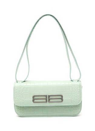 Main View - Click To Enlarge - BALENCIAGA - ‘Gossip' Small Croc-embossed Leather Shoulder Bags