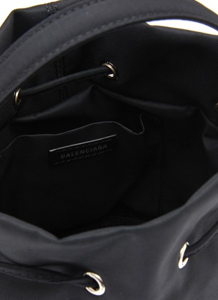 Detail View - Click To Enlarge - BALENCIAGA - ‘Wheel' logo print drawstring nylon bucket bag