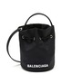 Main View - Click To Enlarge - BALENCIAGA - ‘Wheel' logo print drawstring nylon bucket bag