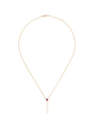 Main View - Click To Enlarge - MELISSA KAYE - Aria' Diamond Ruby 18k Pink Gold Necklace