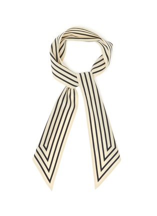 Main View - Click To Enlarge - TOTEME - Monogram striped silk ribbon scarf