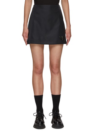 Main View - Click To Enlarge - PRADA - Pailette Triangular Logo Re-Nylon Mini Skirt
