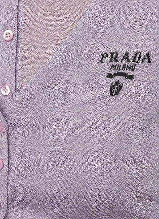  - PRADA - Three quarter sleeves CROPPED LOGO CARDIGAN
