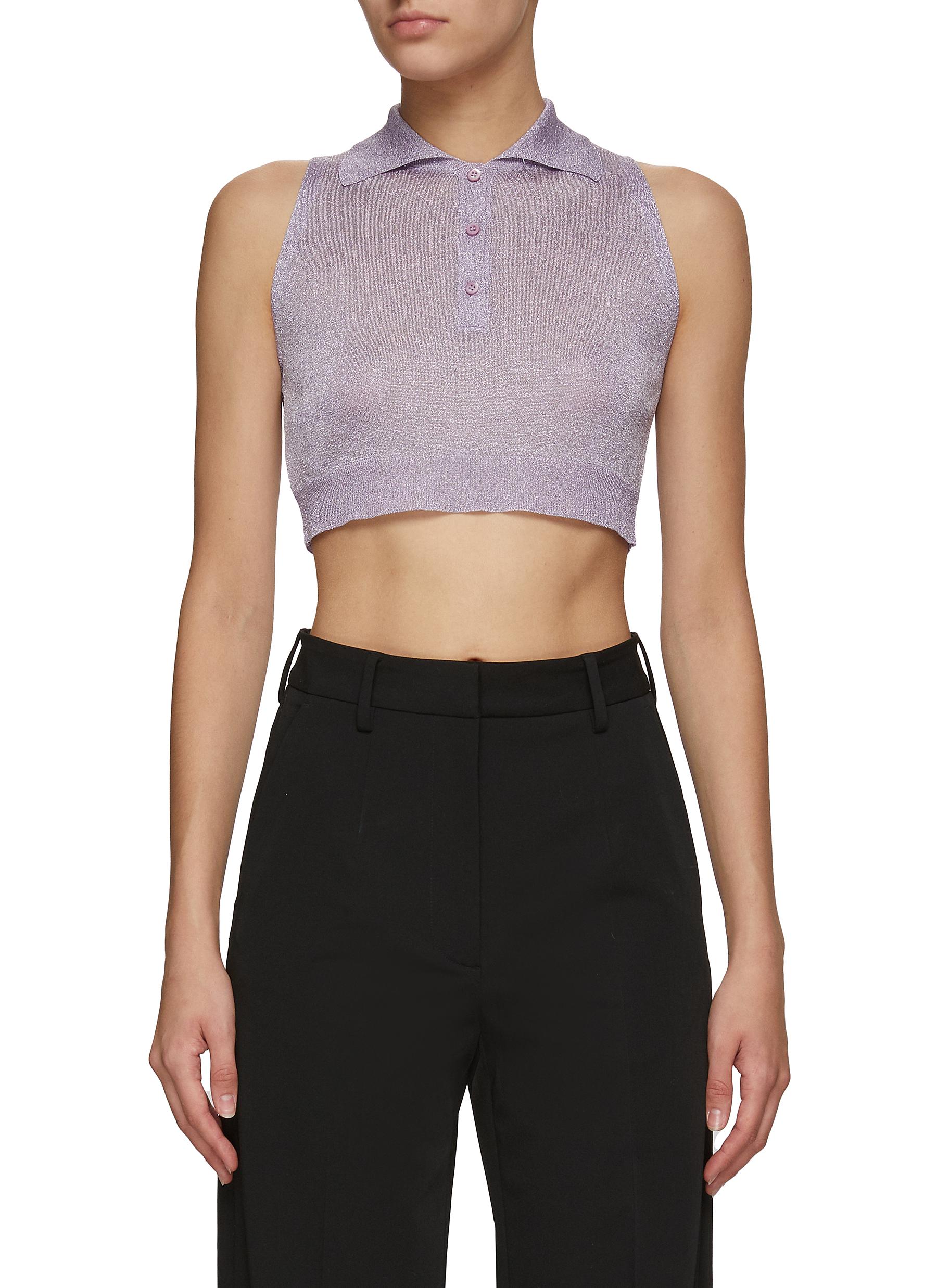 polo crop top sleeveless