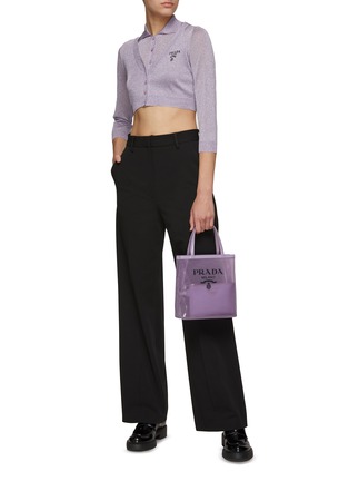 Figure View - Click To Enlarge - PRADA - SLEEVELESS HALTER NECK CROPPED POLO TOP