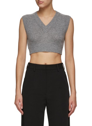 Main View - Click To Enlarge - PRADA - SLEEVELESS CROPPED KNITTED VEST