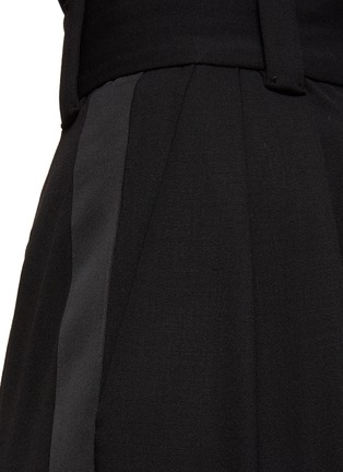  - MIU MIU - Side Striped Virgin Wool Blend Pleated Skirt