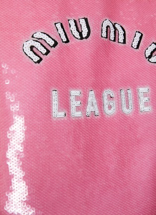  - MIU MIU - Miu Miu League' Sequined Patch Cotton Crewneck T-Shirt